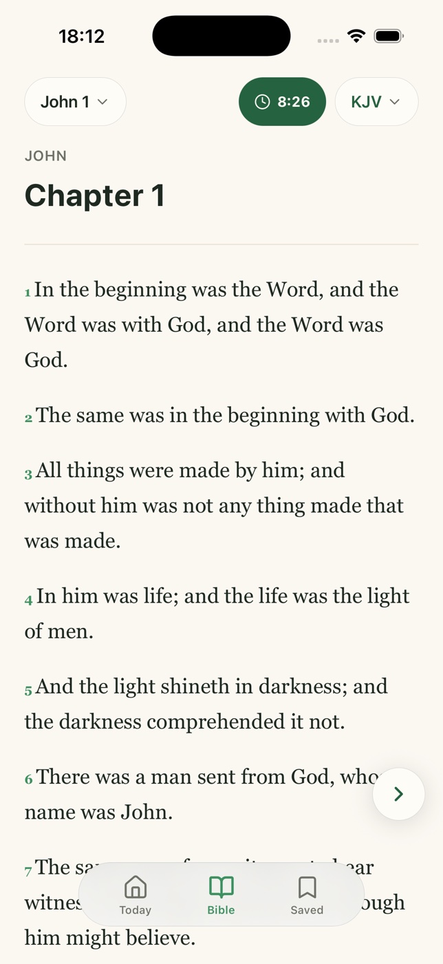 The full Bible browser in ScriptureScroll.